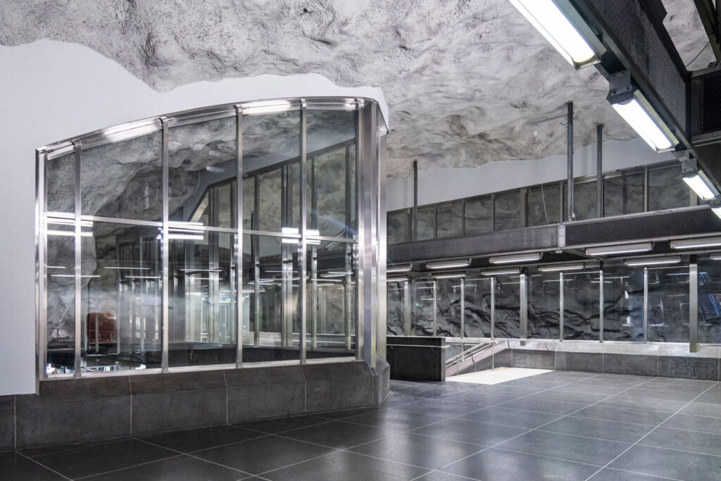 Tammer facade solutions in Hjulsta Metro Station